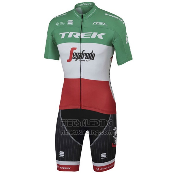 2017 Fietskleding Trek Segafredo Kampioen Italie Korte Mouwen en Koersbroek